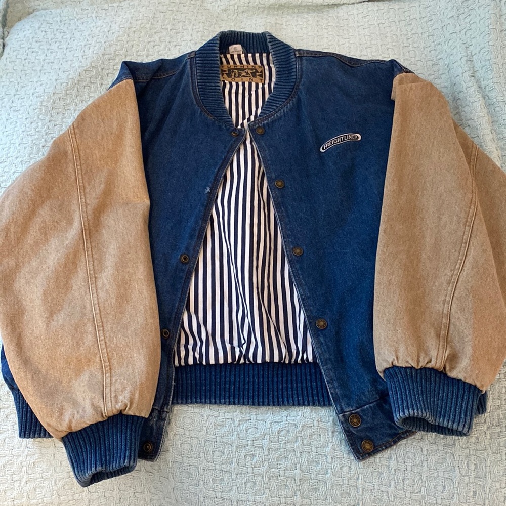 Vintage denim jacket, Freightliner Bomber jacket